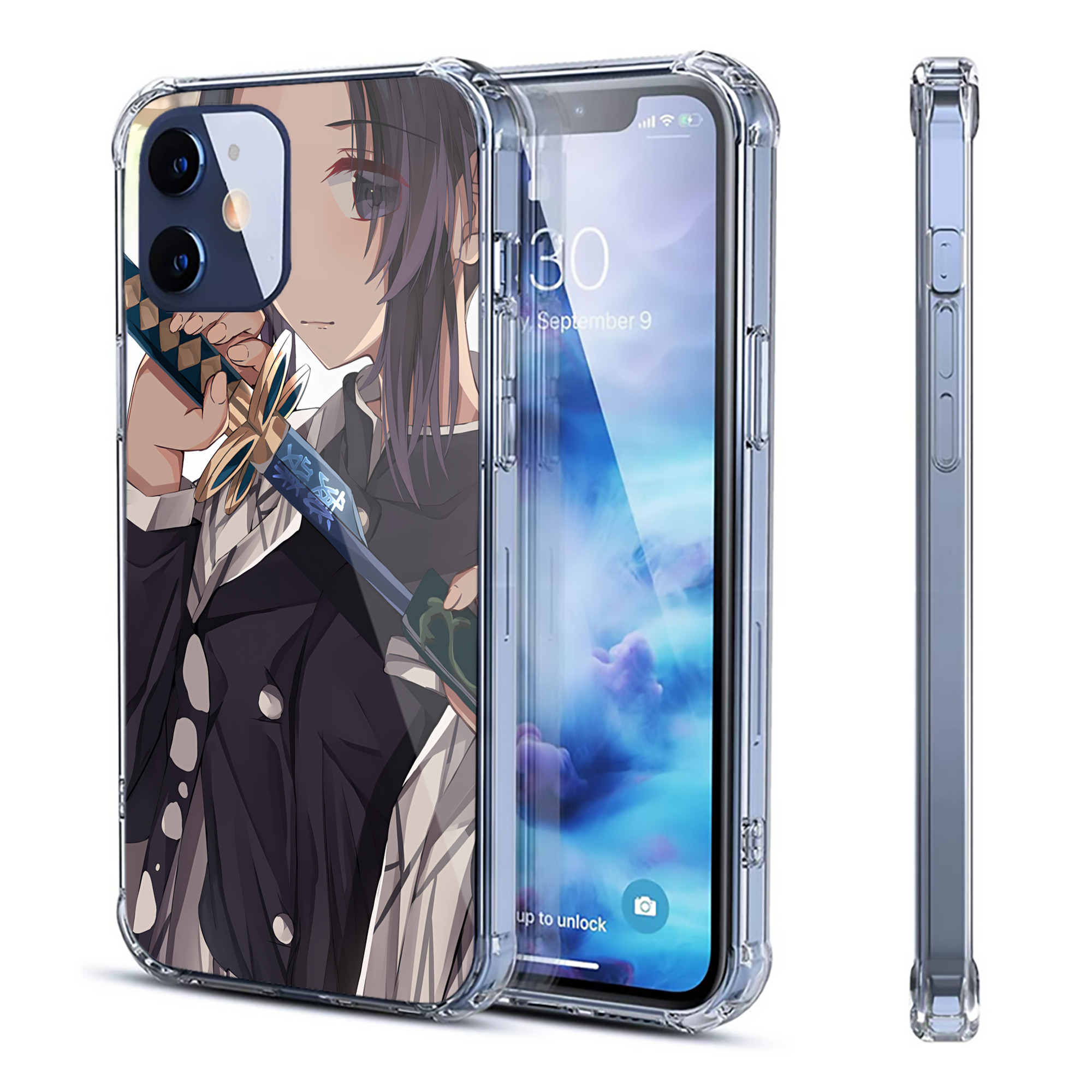 （画像用） 鬼滅の刃（きめつのやいば）蟲柱-胡蝶 しのぶ／こちょう しのぶ Kochou Shinobu 【iPhone 12シリーズ対応】透明スマホケース（クリアソフトケース）